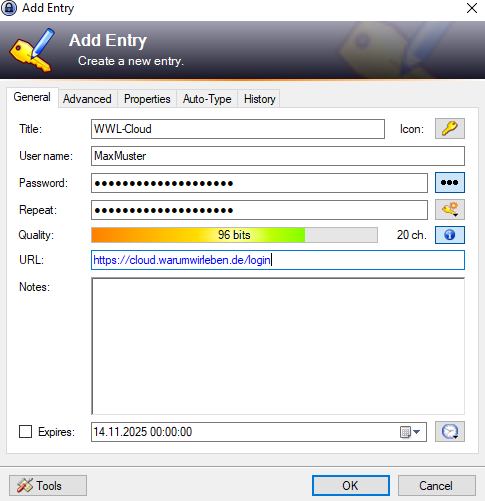 Eintrags-Beispiel mit WWL