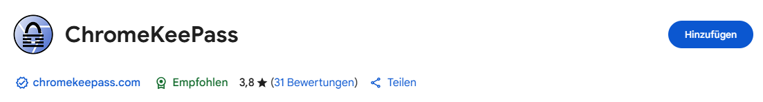 ChromeKeePass hinzufügen
