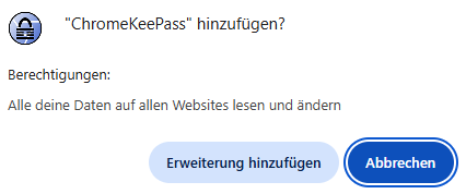 ChromeKeePass bestätigen